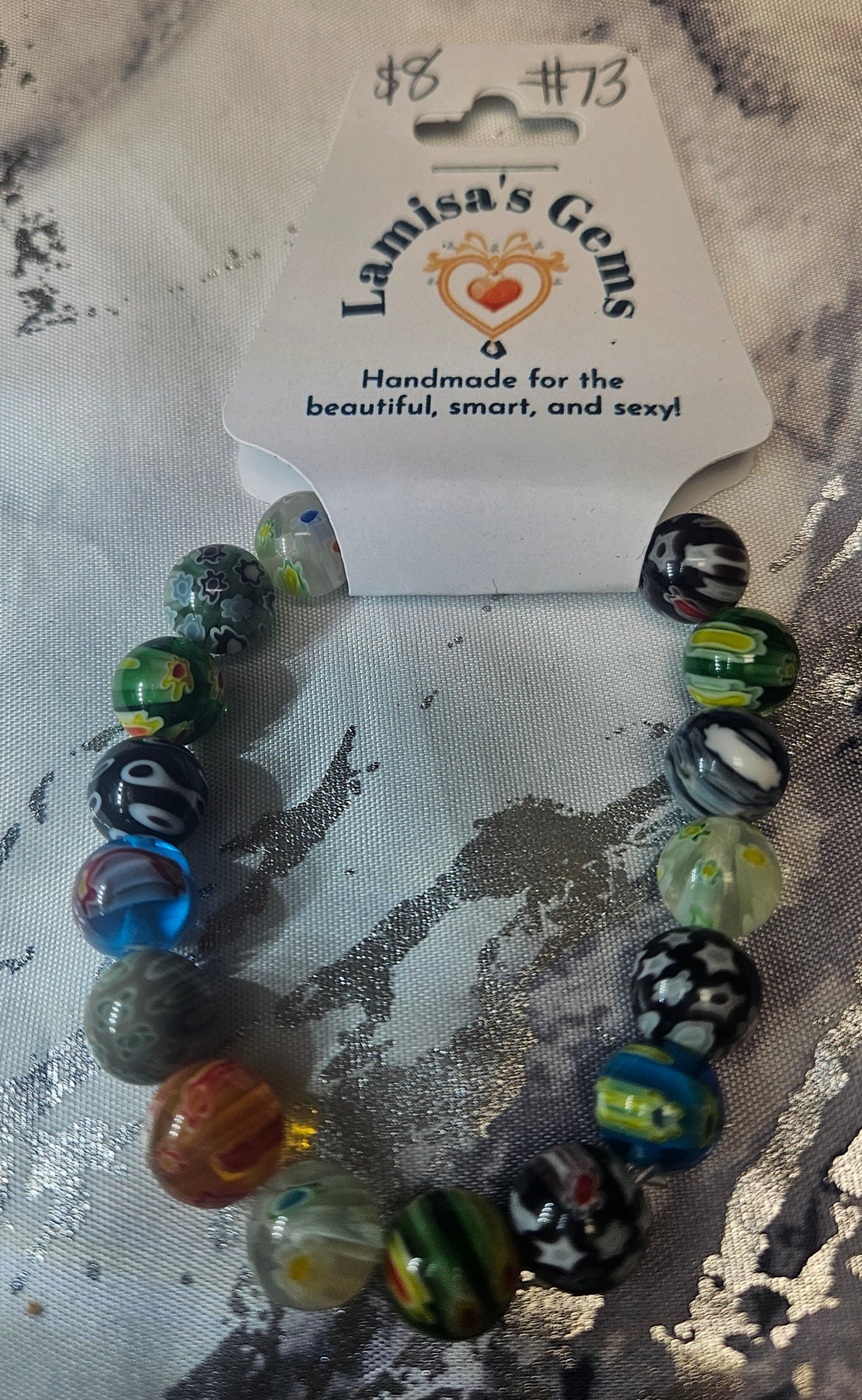 Stars and Flower Glass Bracelet