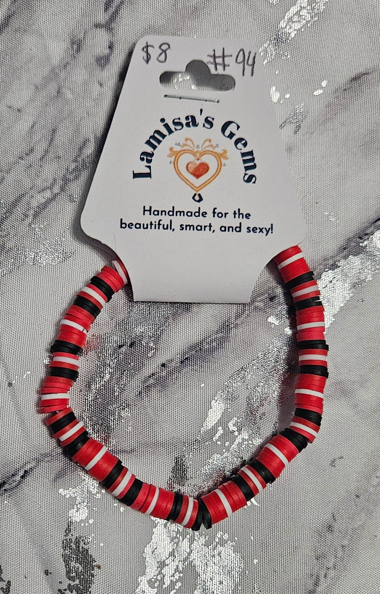 GA Bulldogs Heishi Bracelet