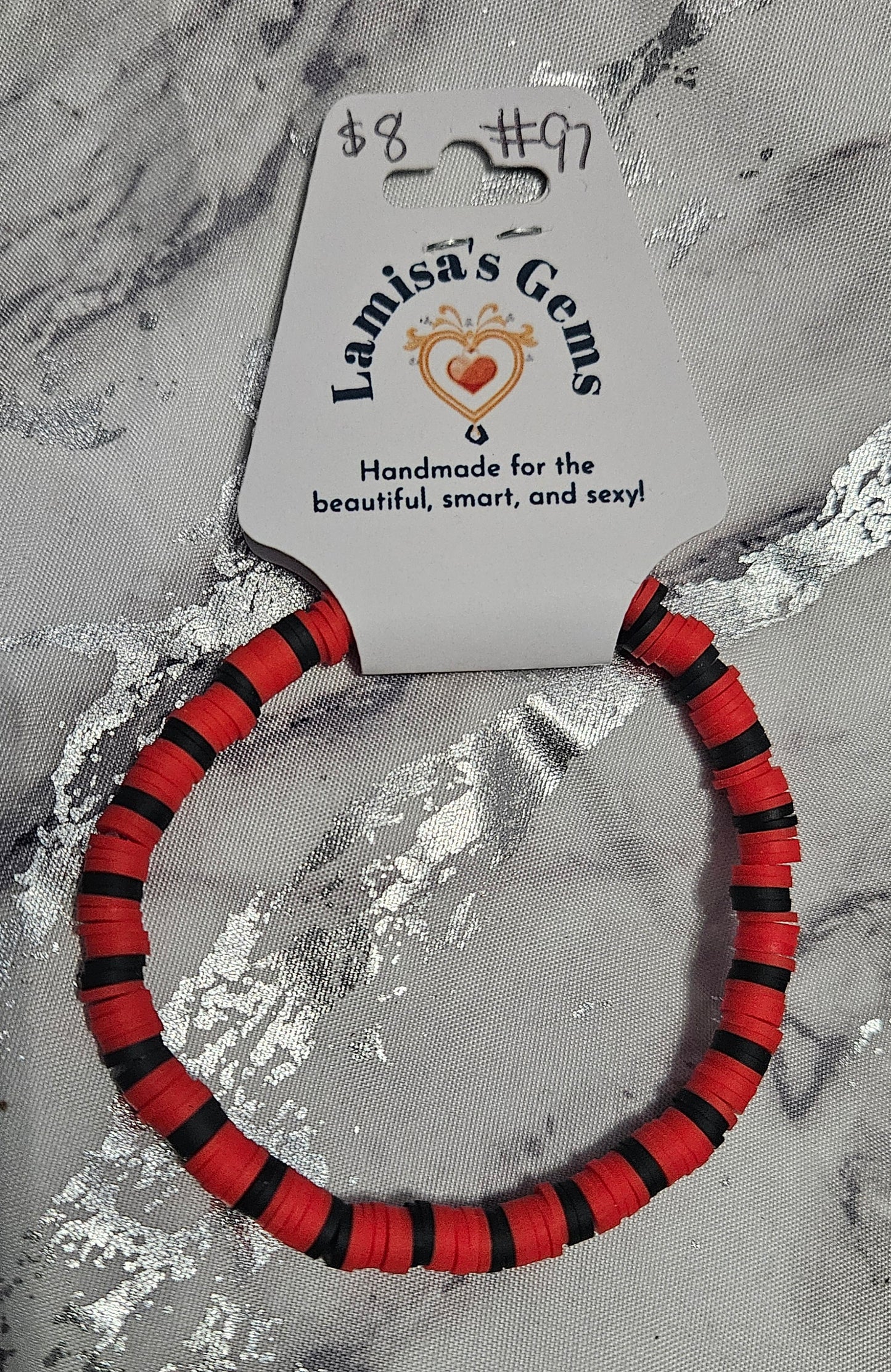 GA Bulldogs Heishi Bracelet