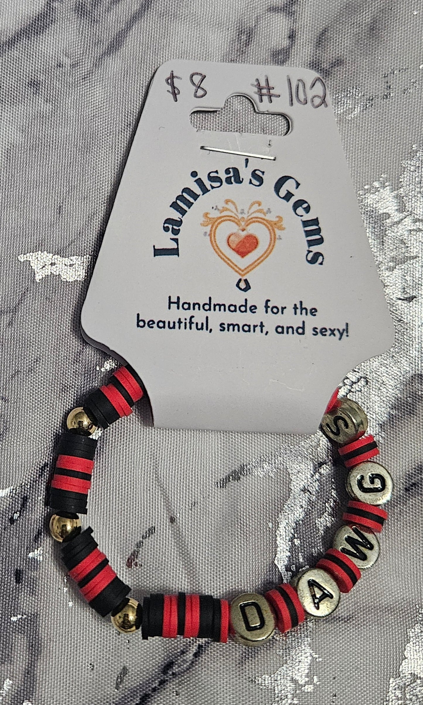 GA Bulldogs Heishi Bracelet