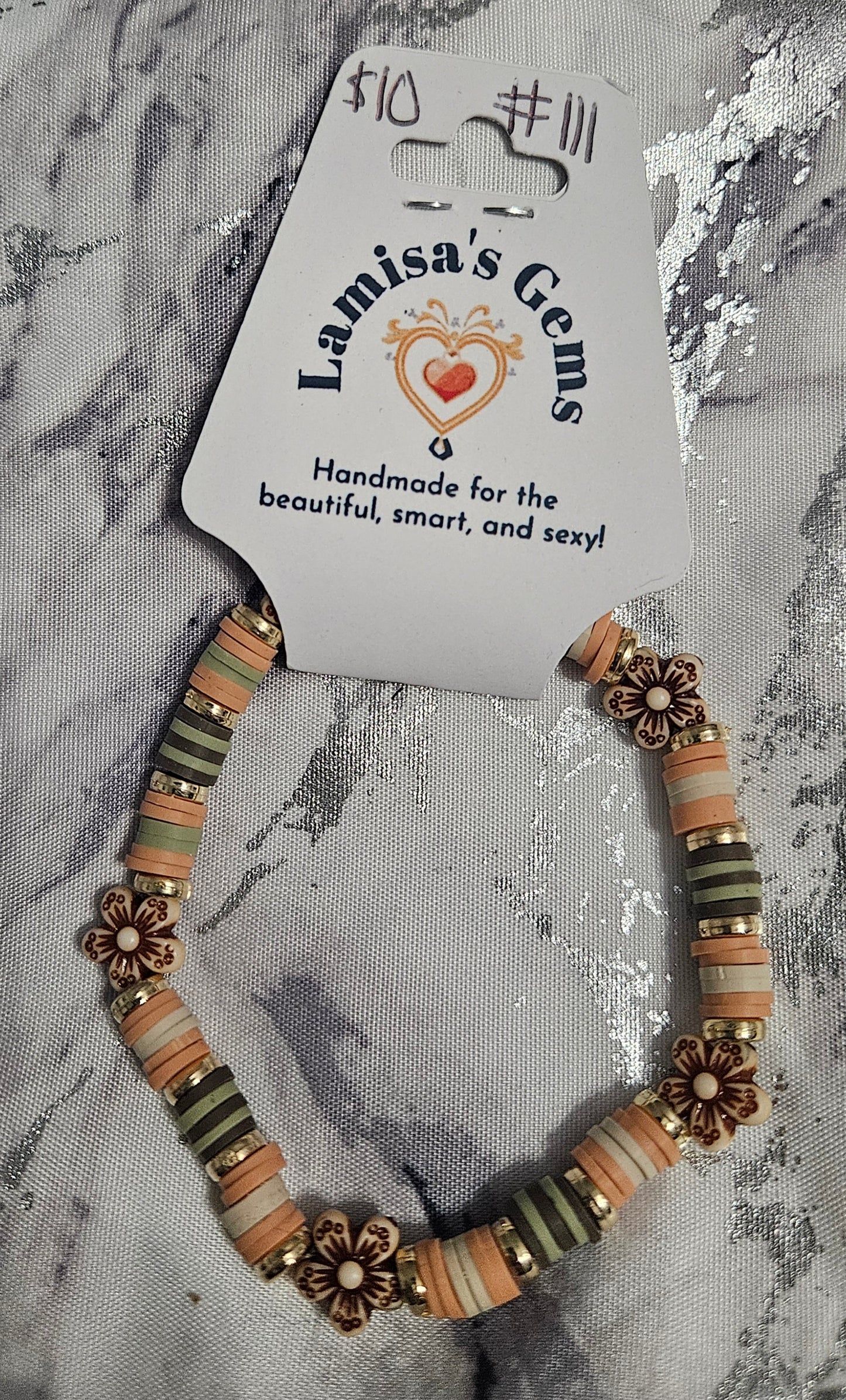 Flower Heishi Bracelet