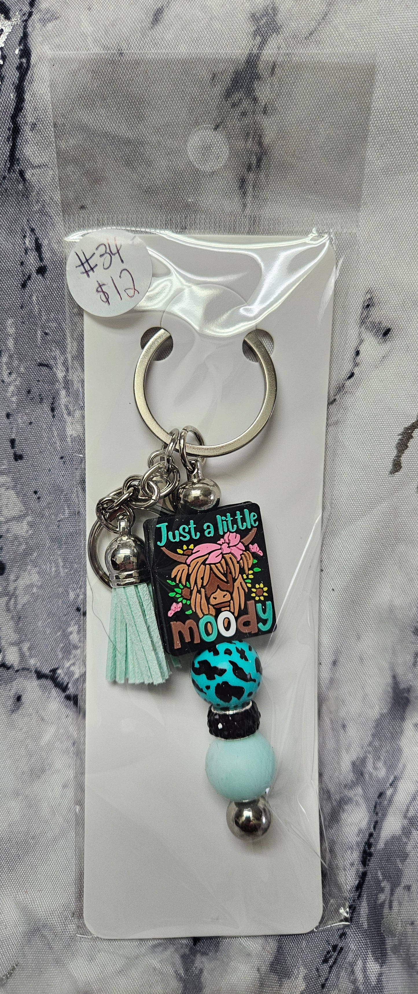 Moody Cow Keychain