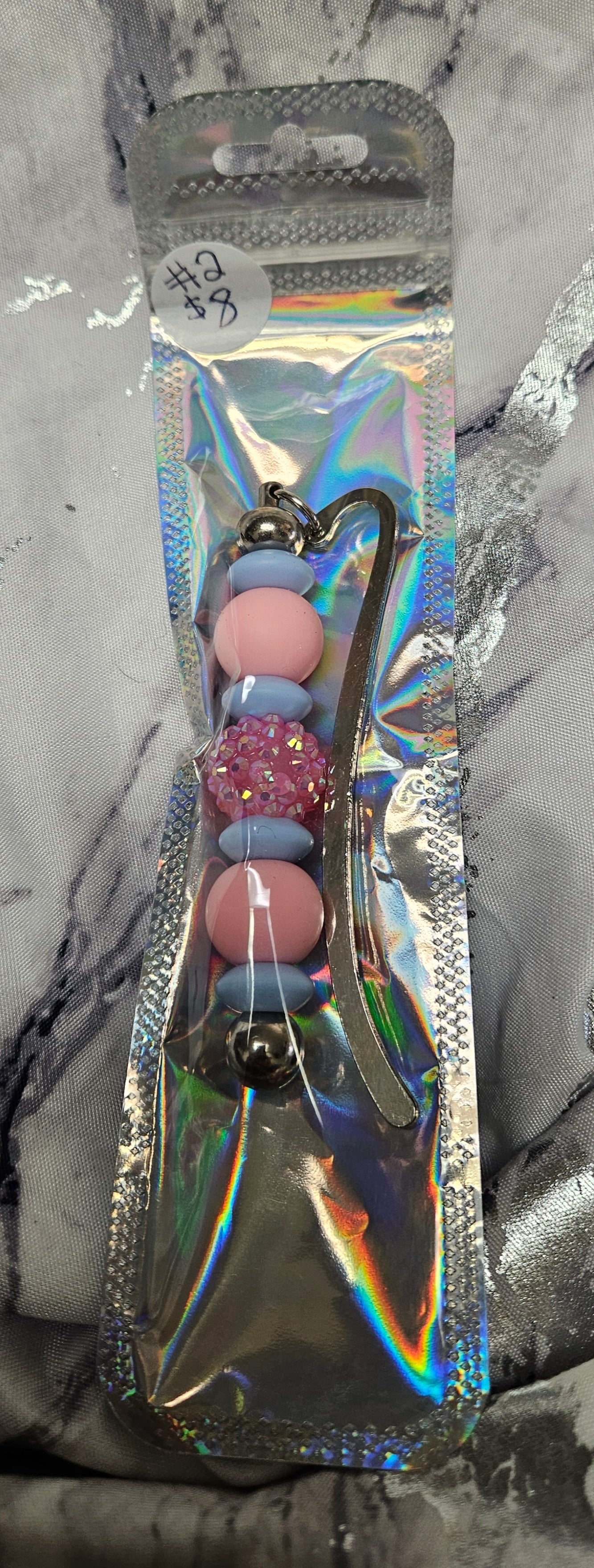 Pink Rhinestone Bookmark