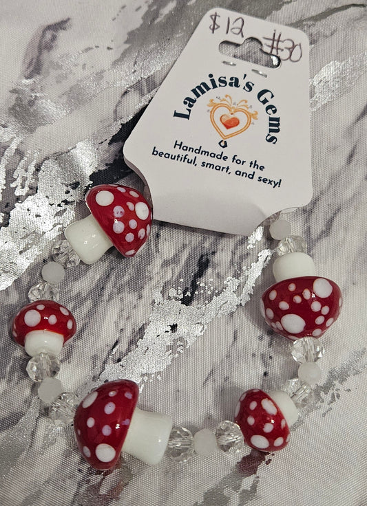 Glass Mushroom Bracelet