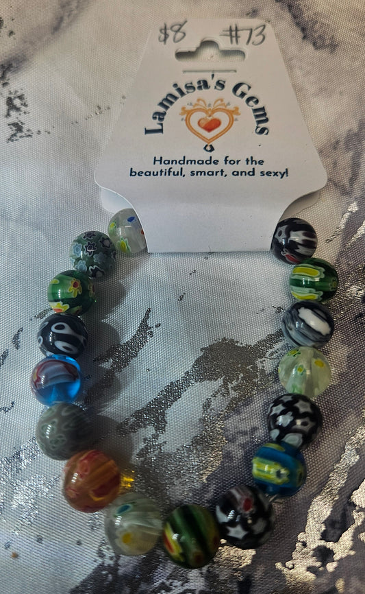 Stars and Flower Glass Bracelet