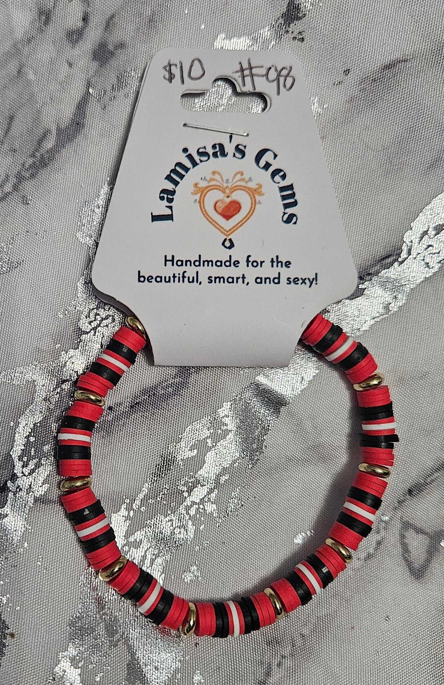 GA Bulldogs Heishi Bracelet