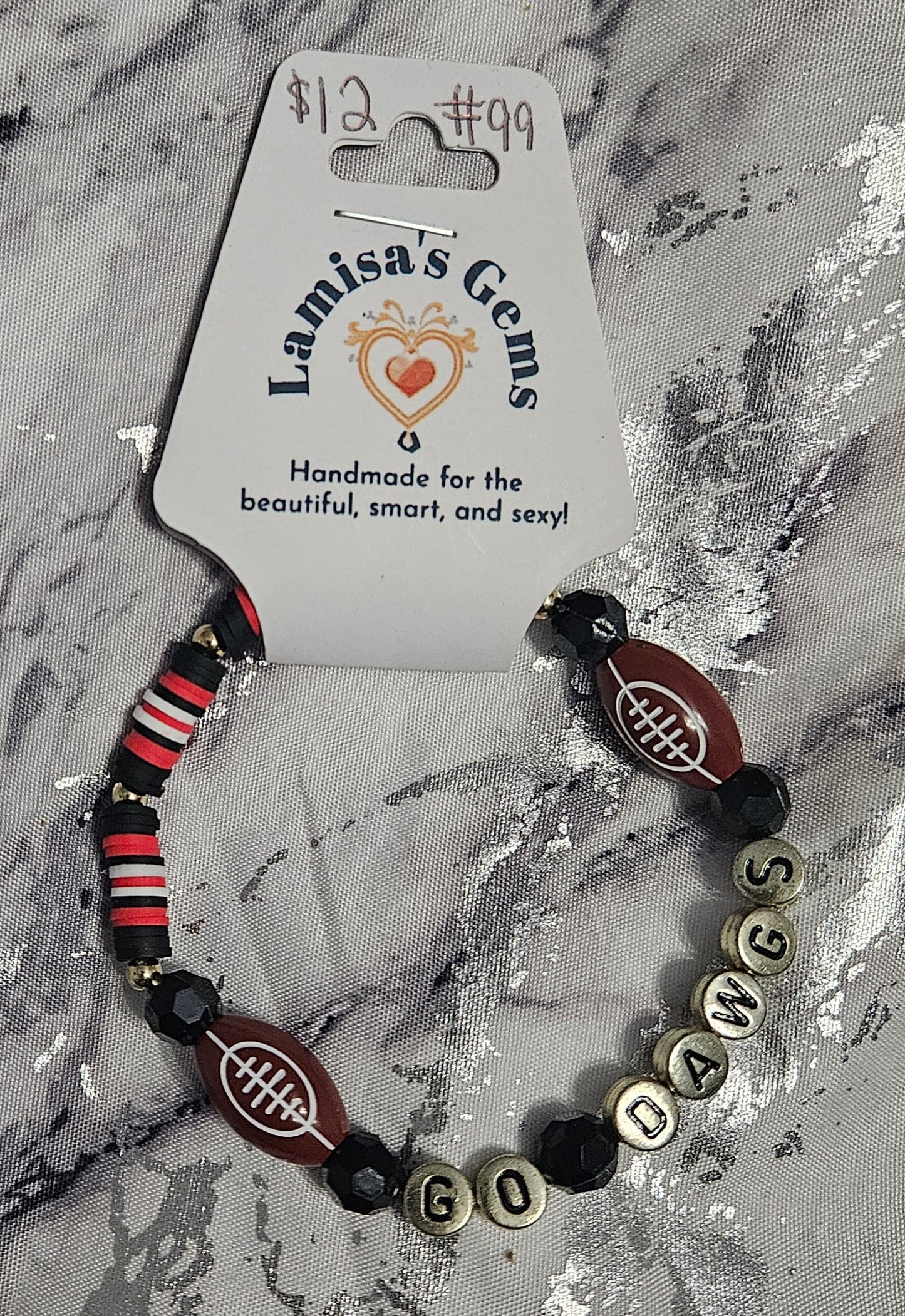 GO DAWGS Heishi Bracelet