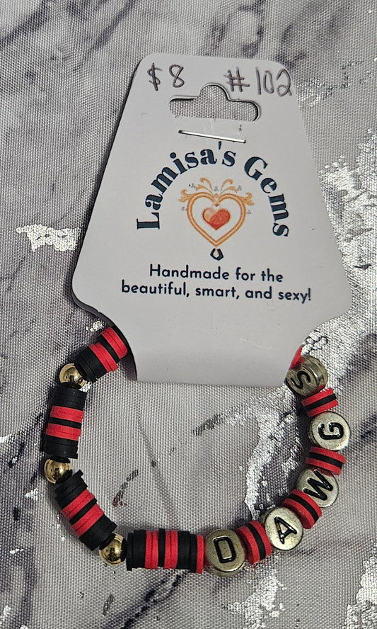 GA Bulldogs Heishi Bracelet