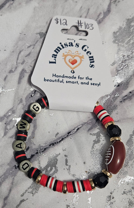 GA Bulldogs Heishi Bracelet