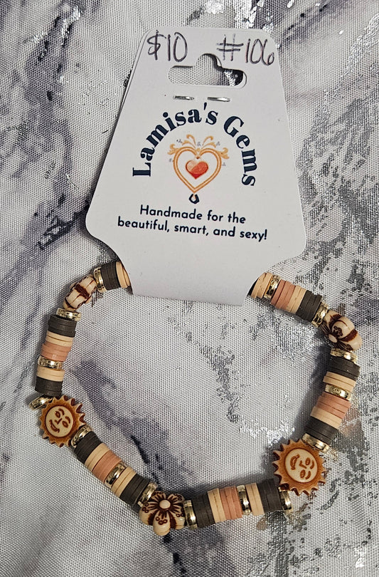 Sun & Flower Heishi Bracelet