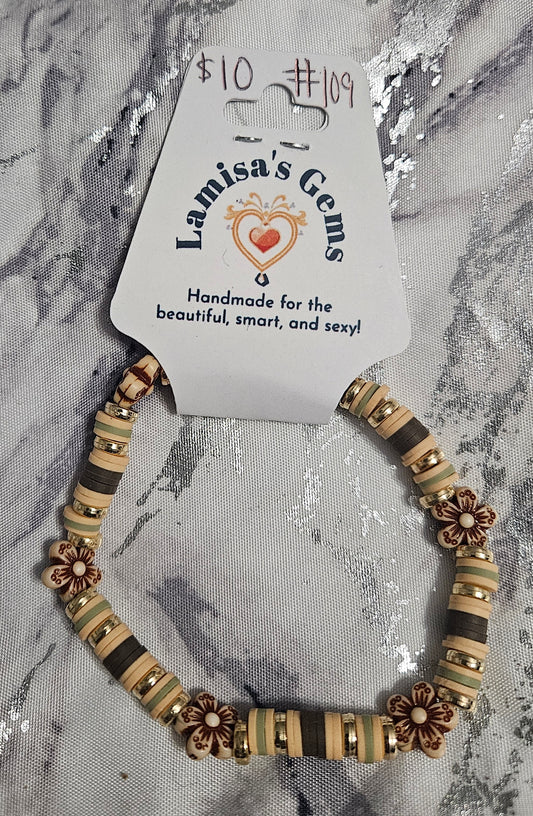 Flower Heishi Bracelet