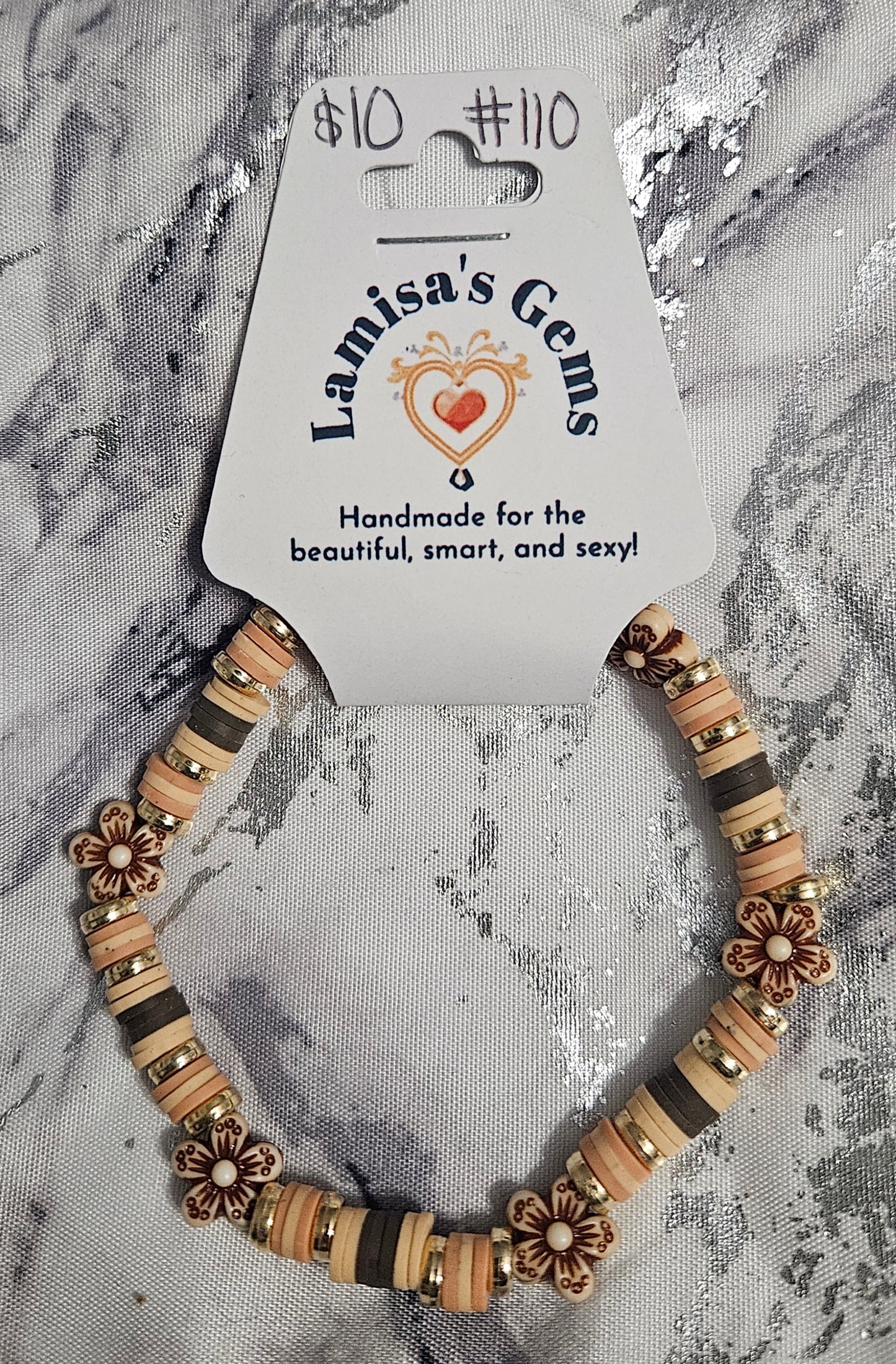 Flower Heishi Bracelet