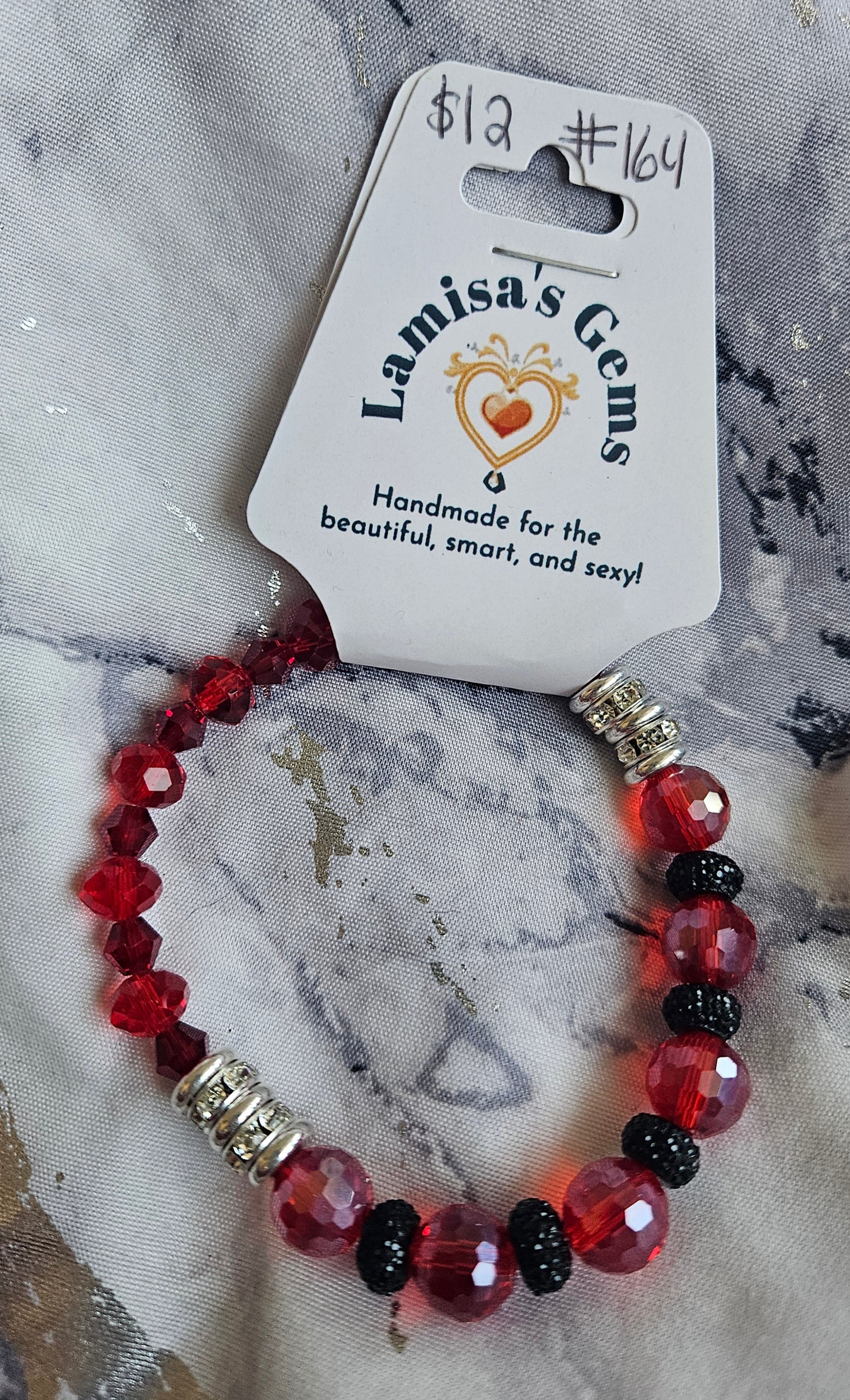 Red & Black Crystal Bracelet