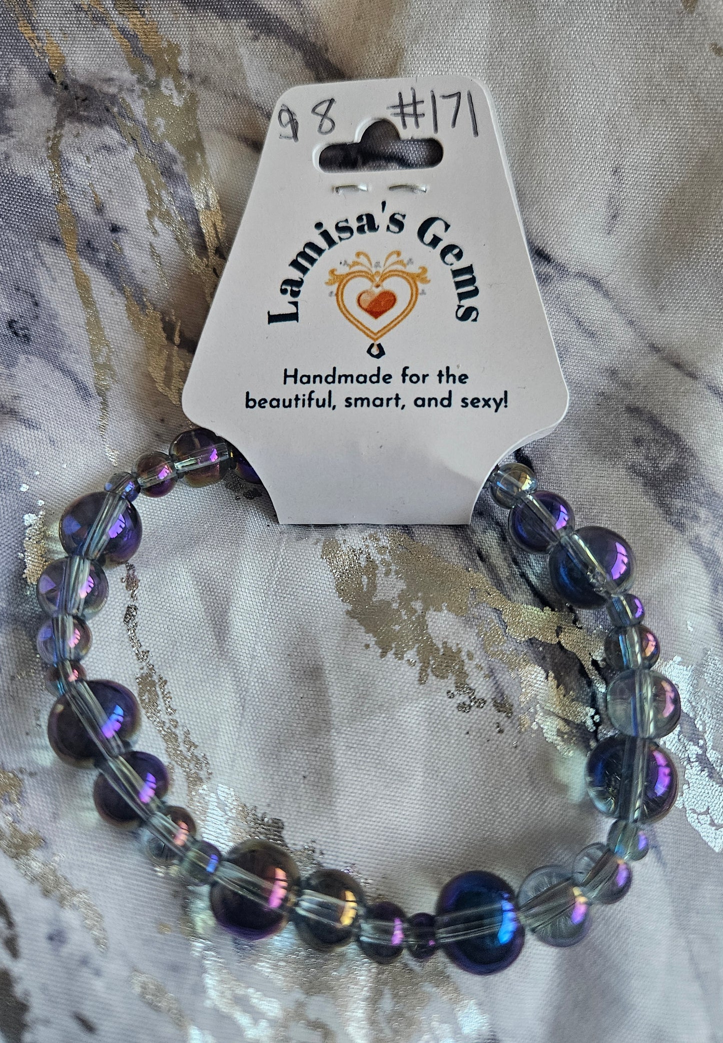 Rainbow Iridescent Glass Bracelet