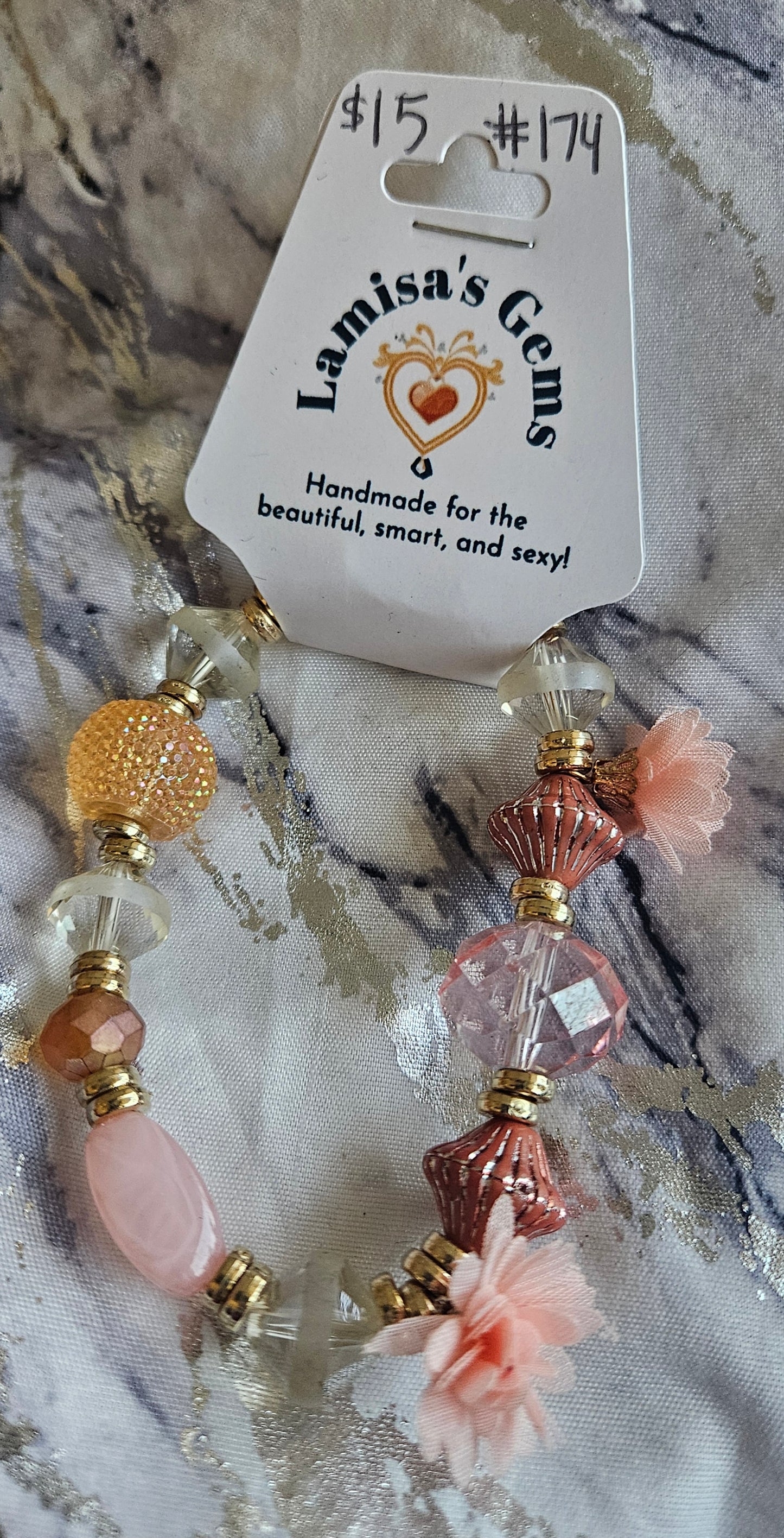 Peach Crystal Bracelet