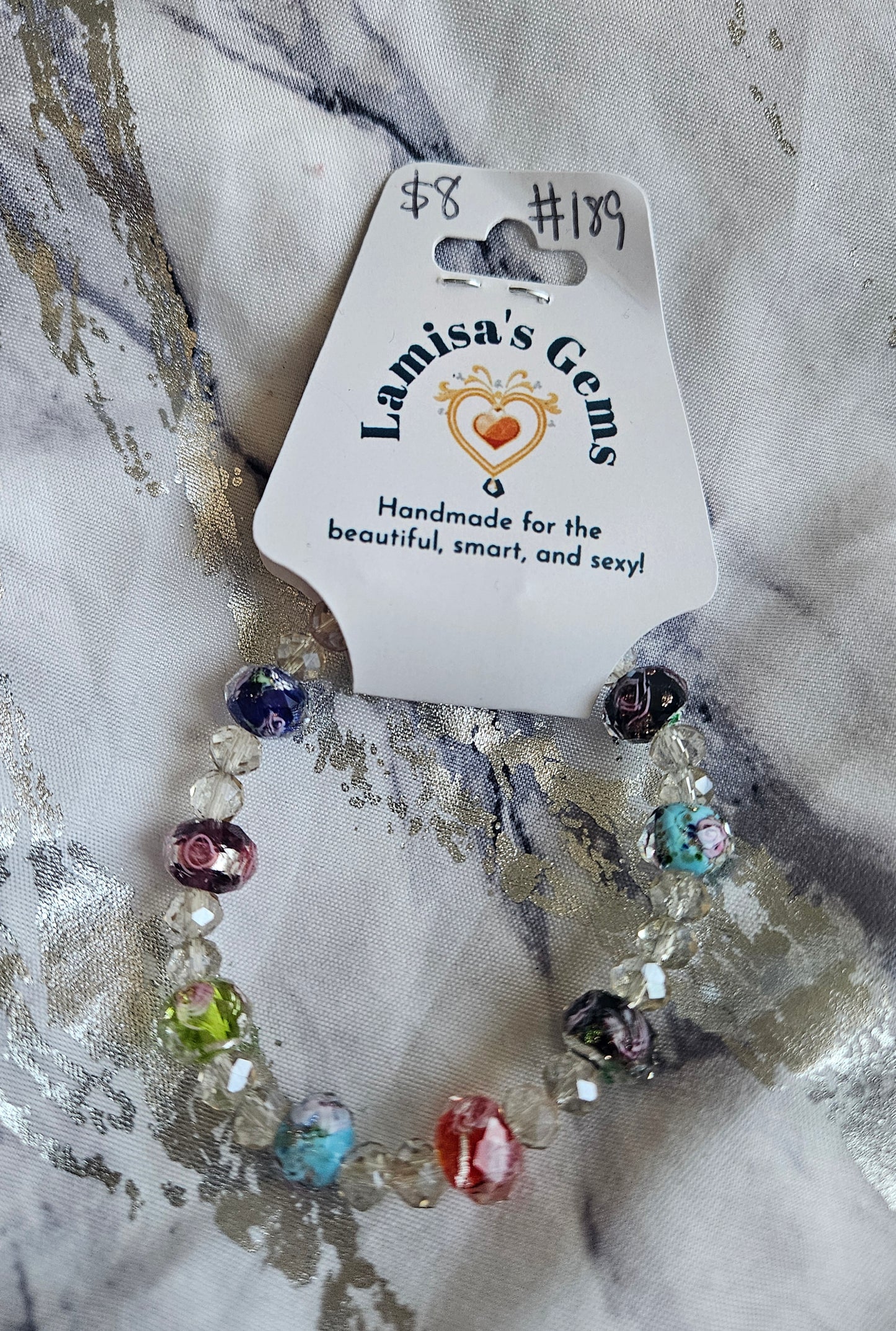 Multicolored Flower Crystal Bracelet