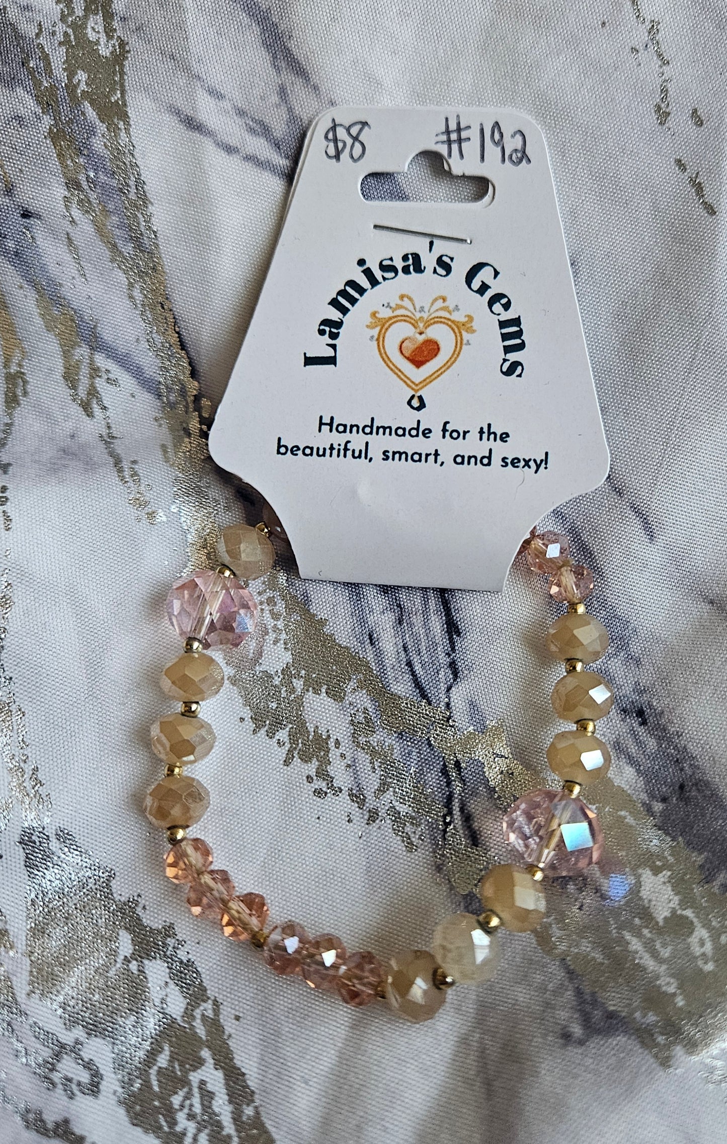 Peach Crystal Bracelet