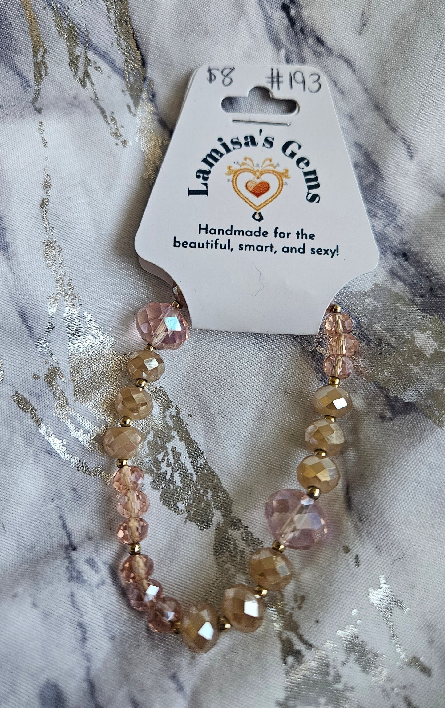 Peach Crystal Bracelet