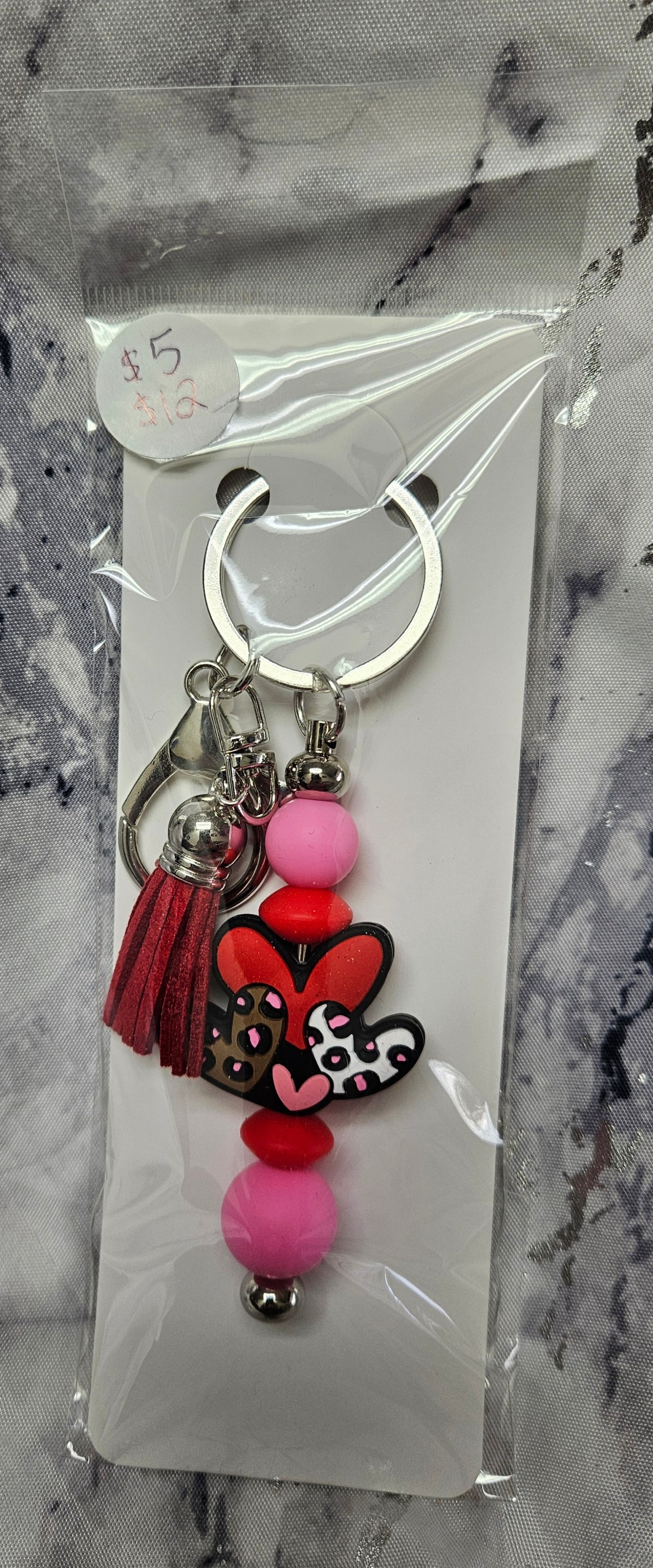 Cheetah Hearts Keychain