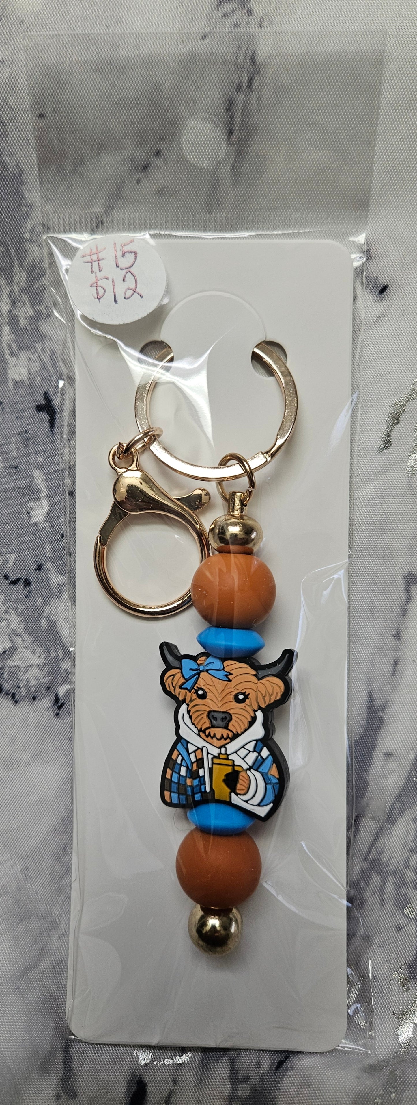 Girly Cow Keychain