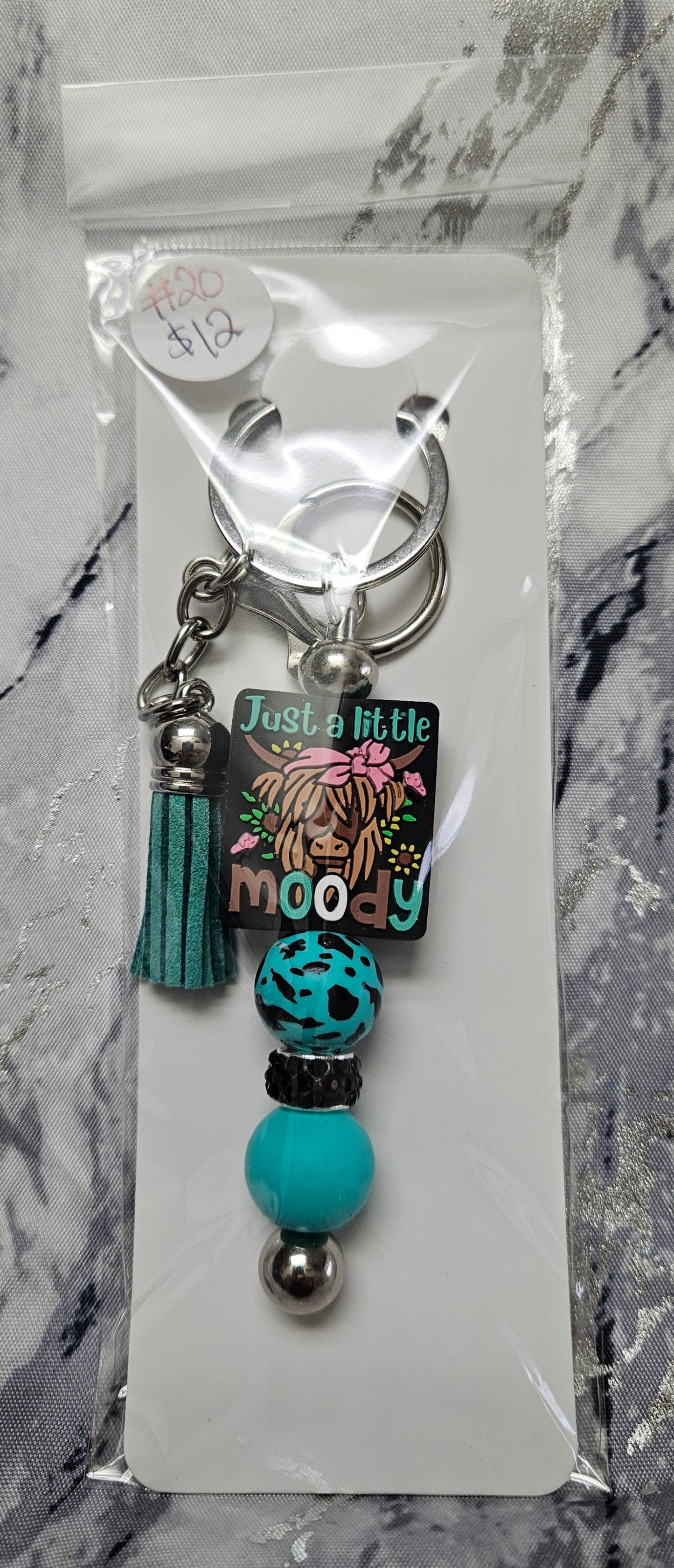 Moody Cow Keychain