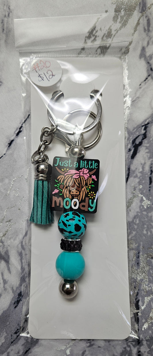 Moody Cow Keychain