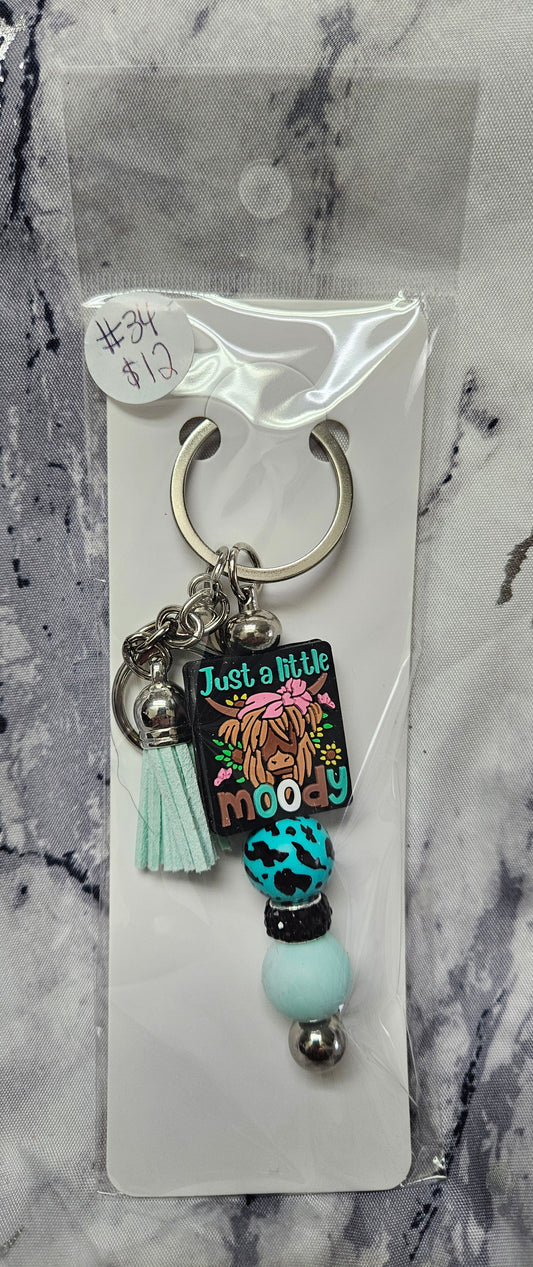 Moody Cow Keychain