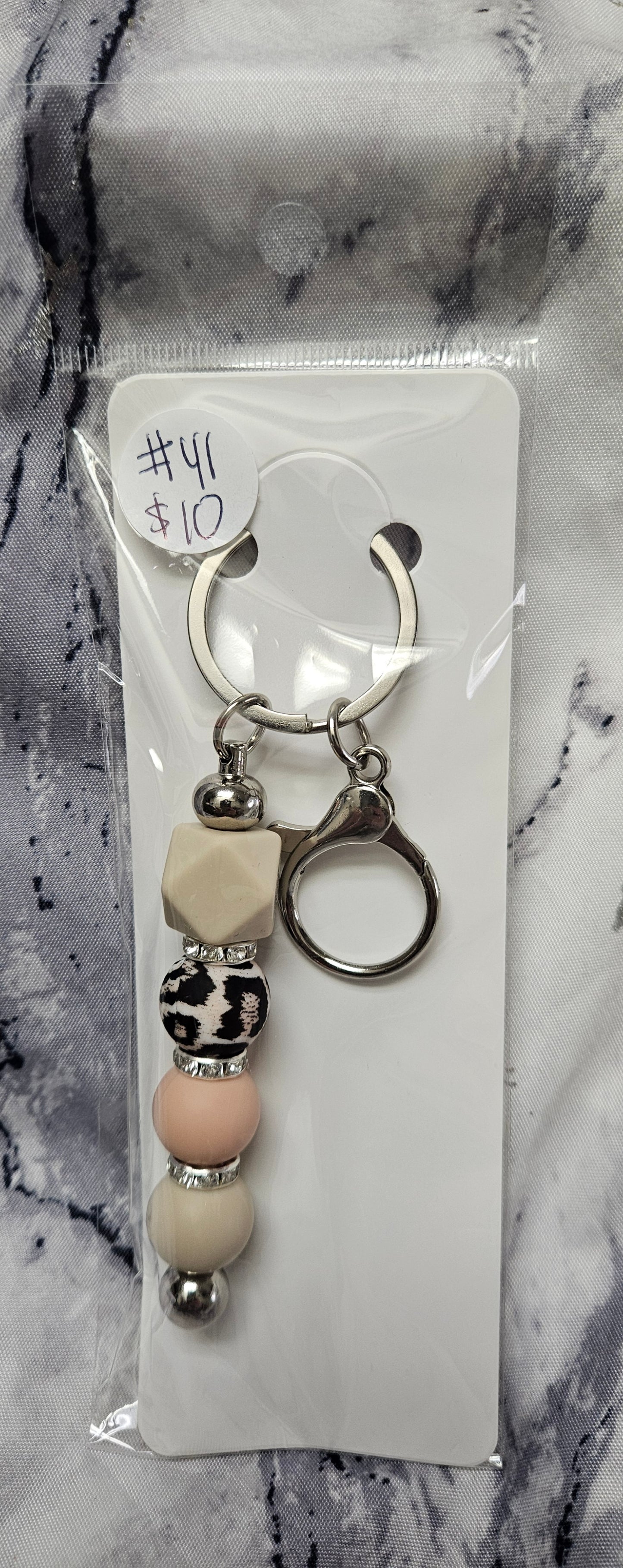 Cheetah Bead Keychain