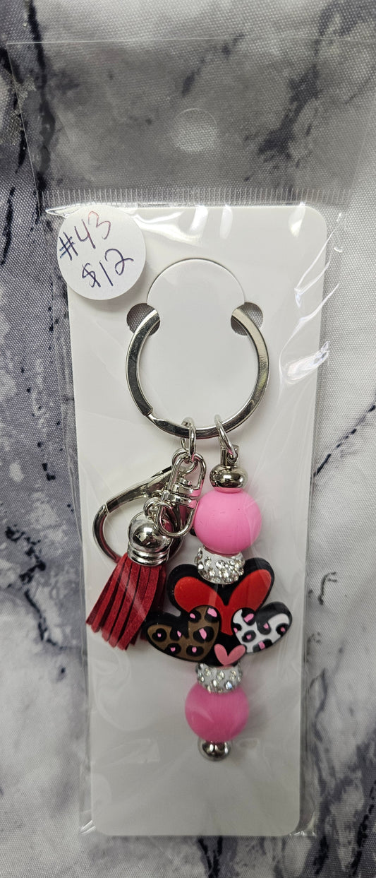 Cheetah Hearts Keychain