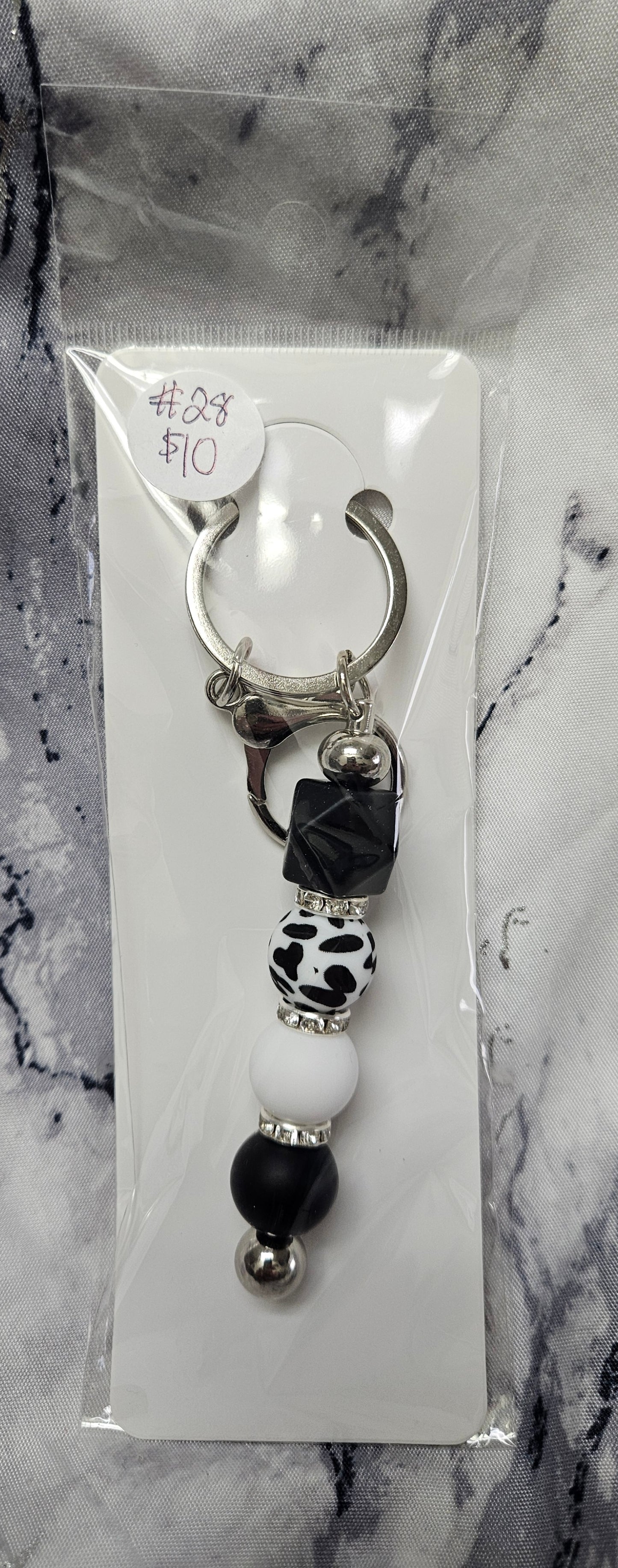 Cow Bead Keychain