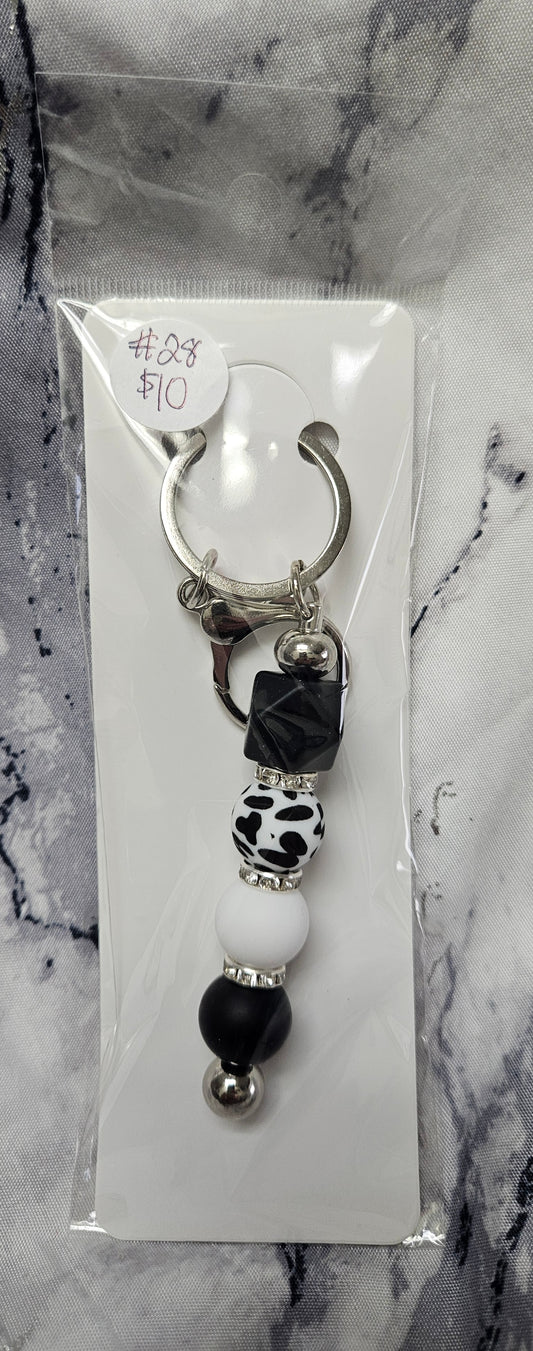 Cow Bead Keychain