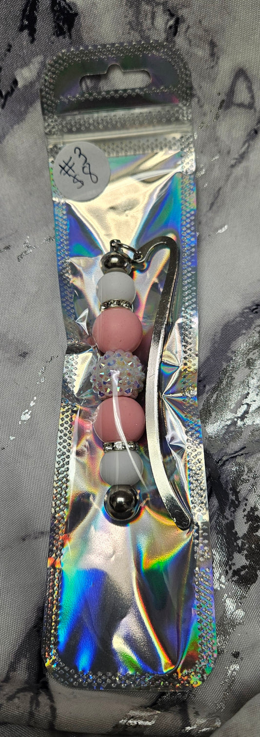 White Rhinestone Bookmark