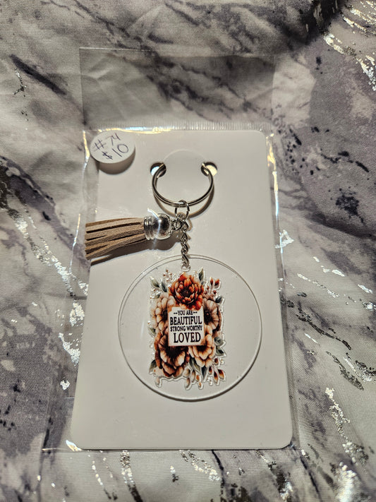 Loved Flower Clear Keychain