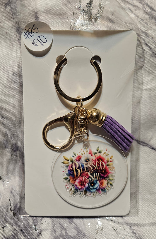 Blessed Is She Keychain