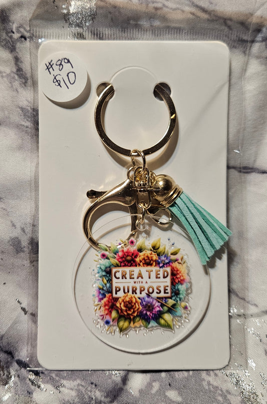 Created With A Purpose Floral Keychain