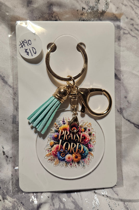 Praise The Lord Floral Keychain